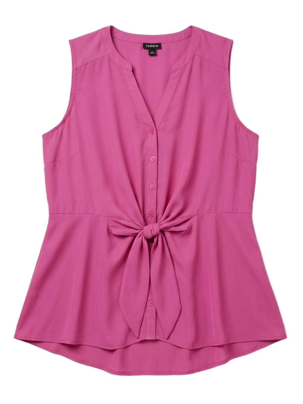 Torrid Pink Sleeveless Peplum Top Button Front Plus Size 2X